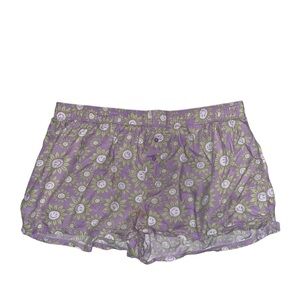 VS pink purple floral smiley face pajama shorts